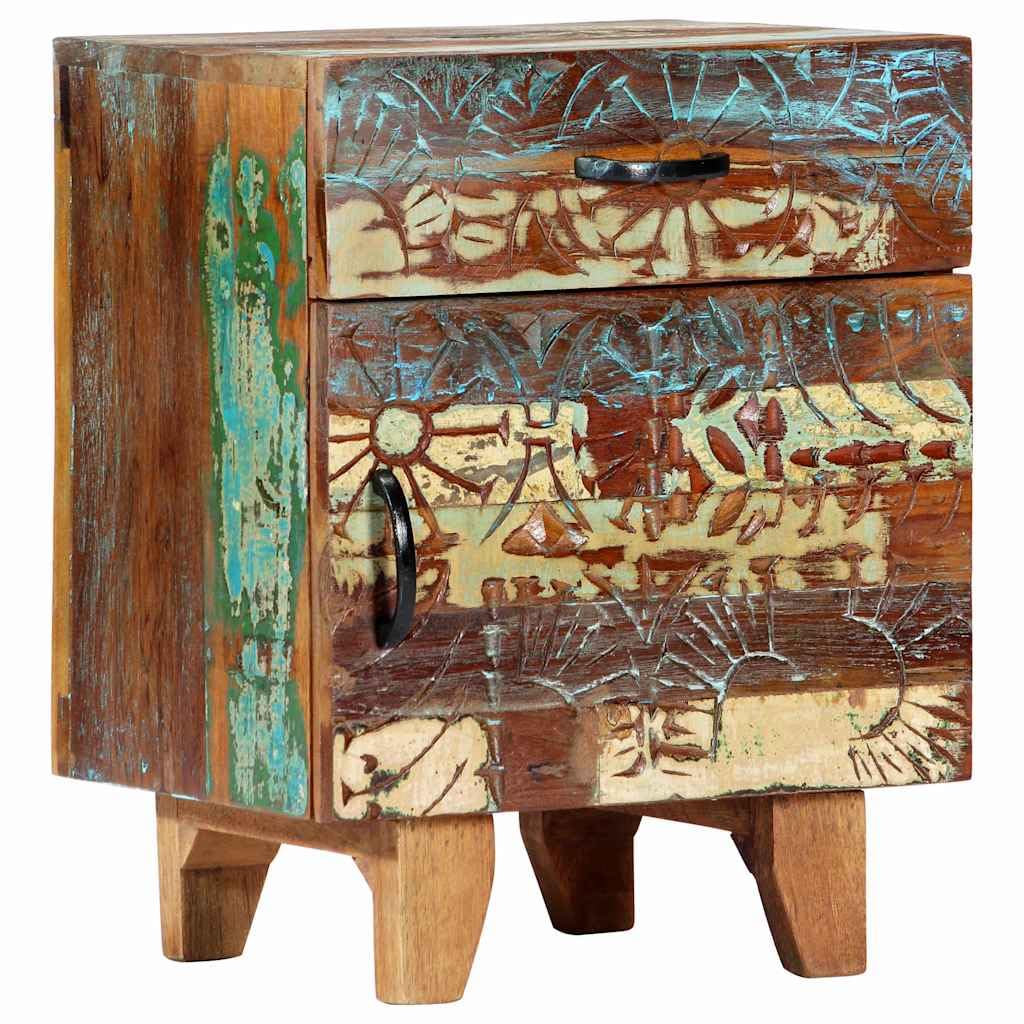 Generisch Nachttisch Handgeschnitzt 40x30x50 cm Altholz Massiv