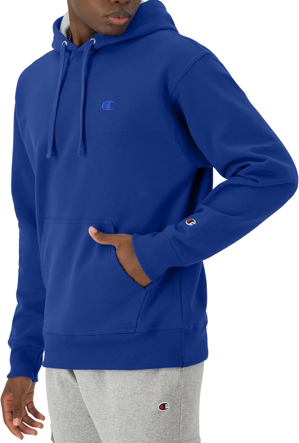 Champion Men's Pullover Fleece Hoodie, Midweight, C Logo (Reg. Or Big & Tall) - Image 2