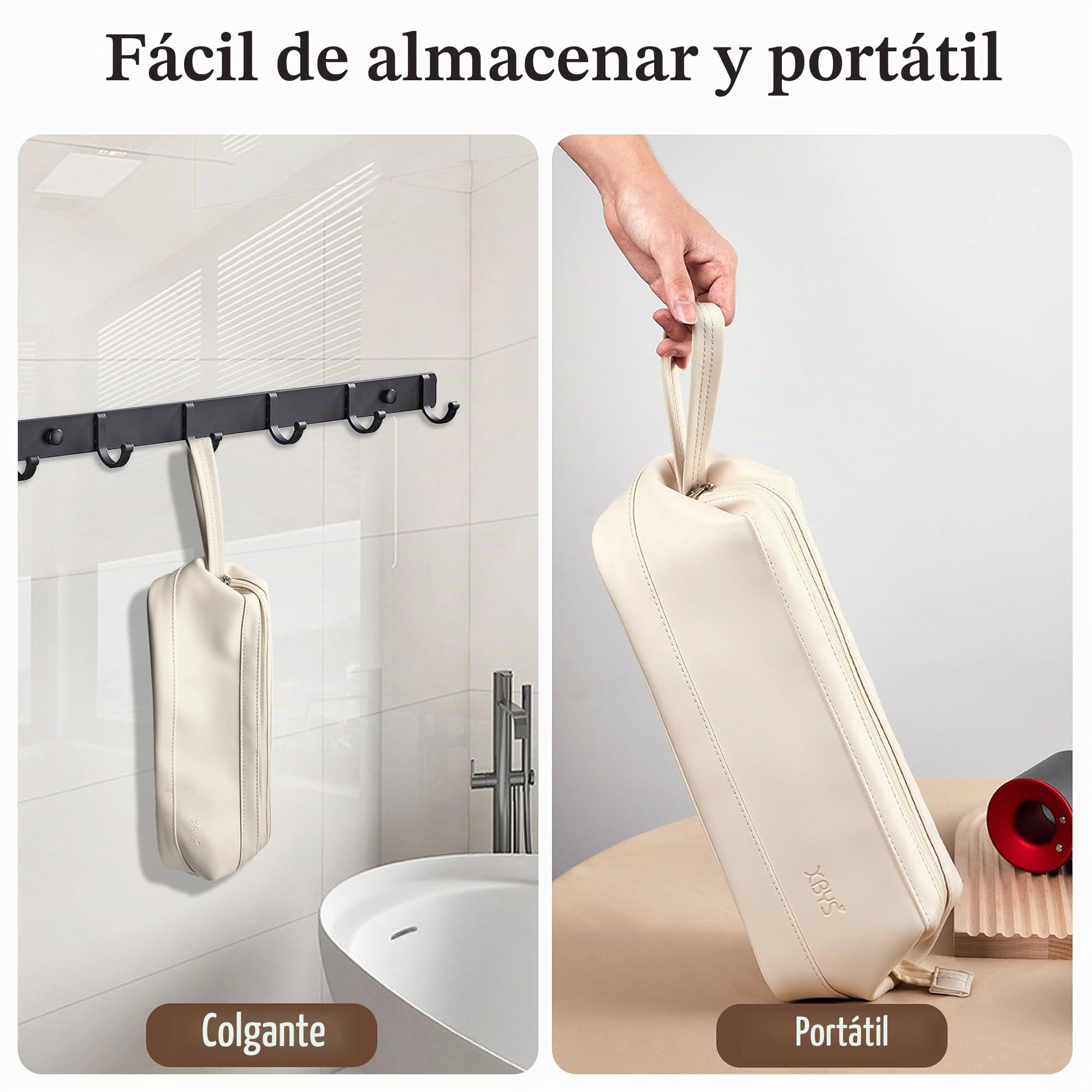Bolsa de Almacenamiento de Viaje para Secador de Pelo Dyson Airwrap/Shark Flexstyle Complete Styler y Accesorios, Estuche de Viaje Portátil, Funda Plancha Pelo de Transporte (Blanco, Capa única)