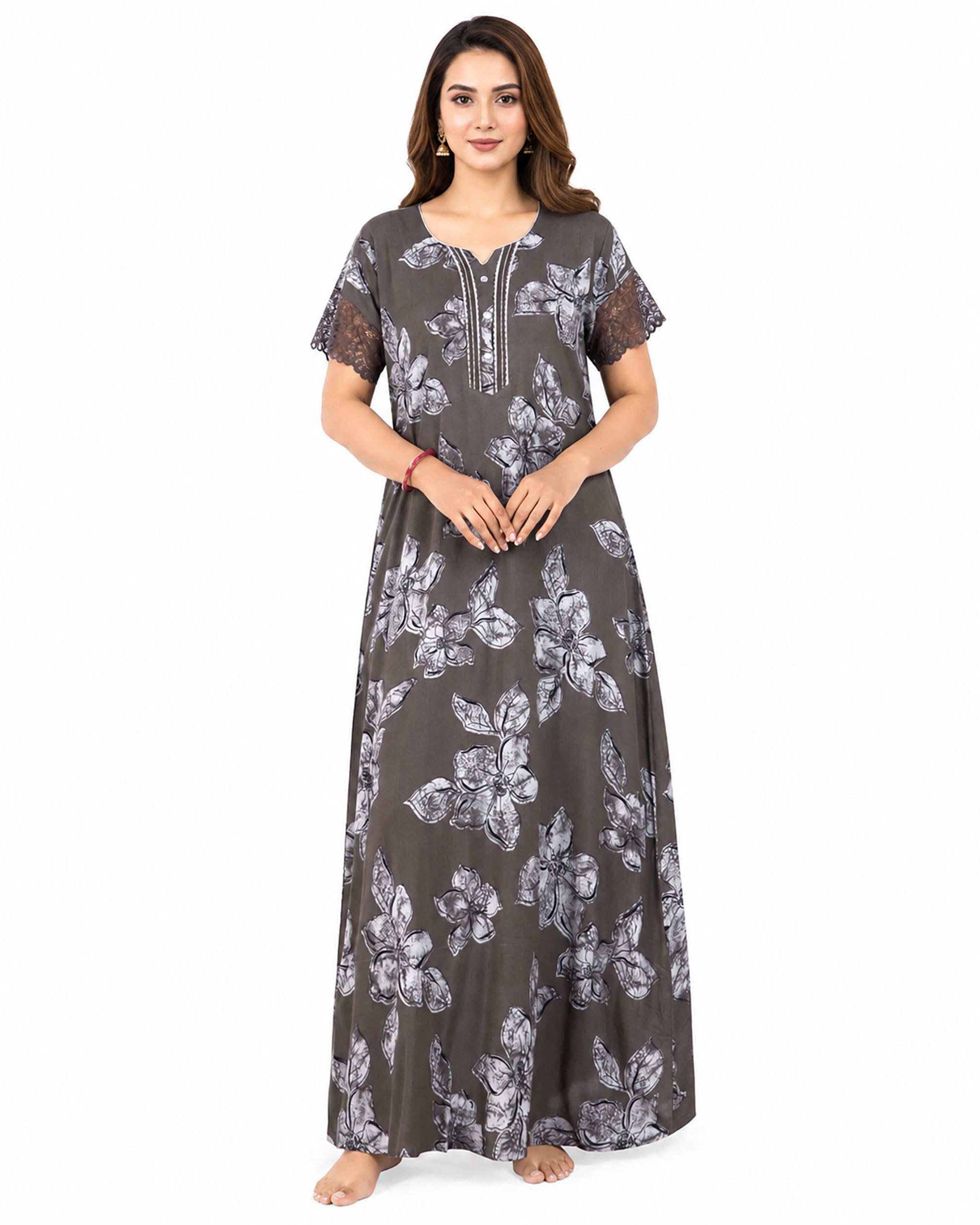 Nighty| Nighty for Women Stylish| Alpine Nighty for Women| Sleek A-Line Silhouette| Night Gown for Women Stylish| Breathable Alpine Fabric|-image-20