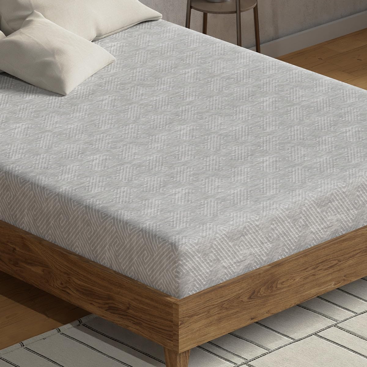 6 Inch Gel Memory Foam Twin Mattress, Extra Firm, Circular Knit Cover, 2-Layer Construction