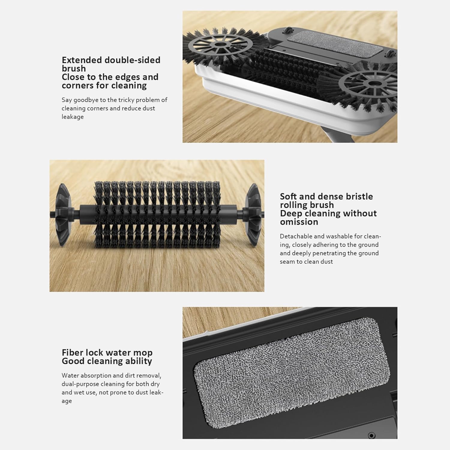 Carpet Broom,Floor Sweeper, 2-in-1 360° Rotating Hand Push Sweeper, High Efficient Carpet Sweeper with Long Handle, Hanging Manual Vacuum Sweeper for Home Office