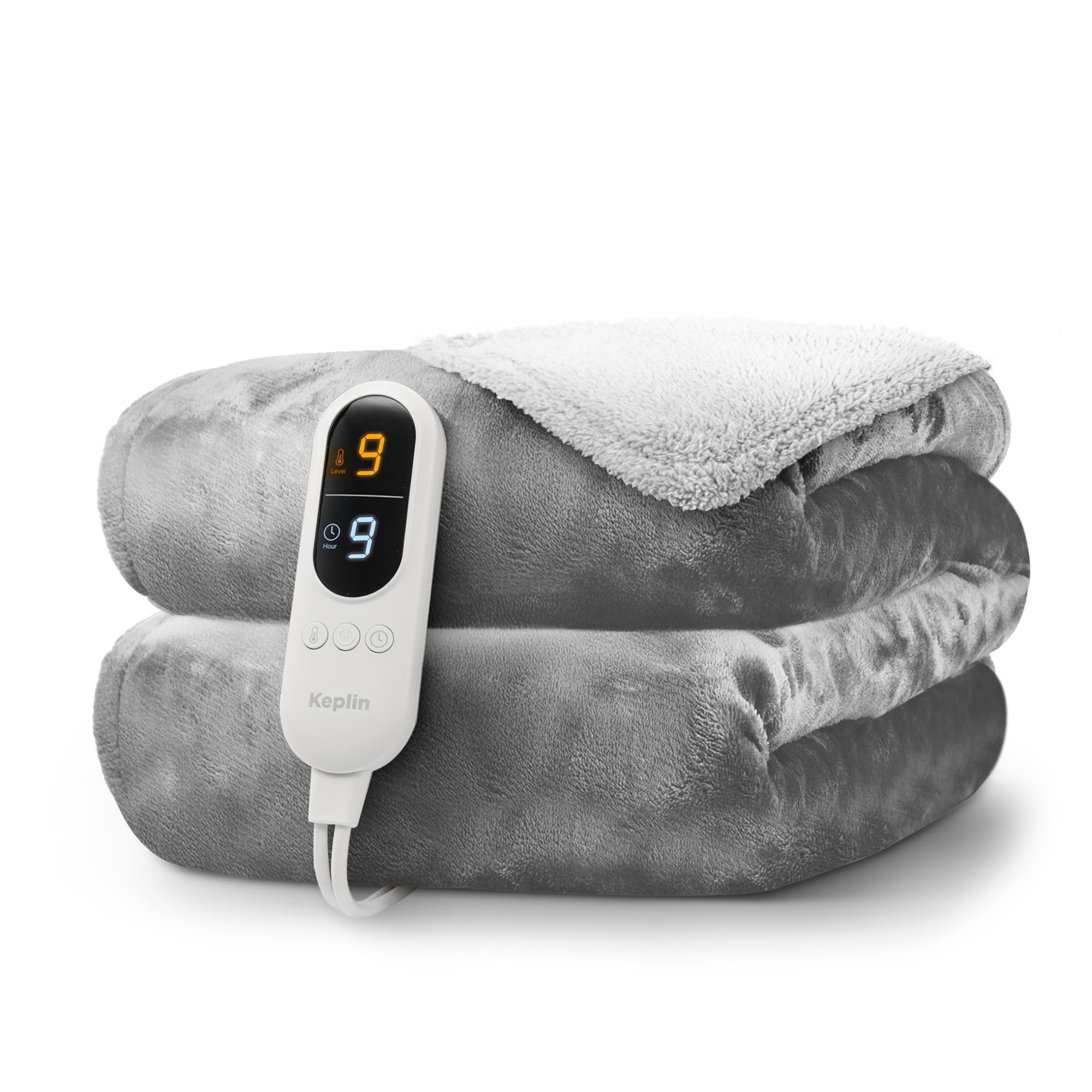 KEPLIN Large Electric Heated Throw Blanket - Electric Heated Blanket Throw for Bedspread 9...