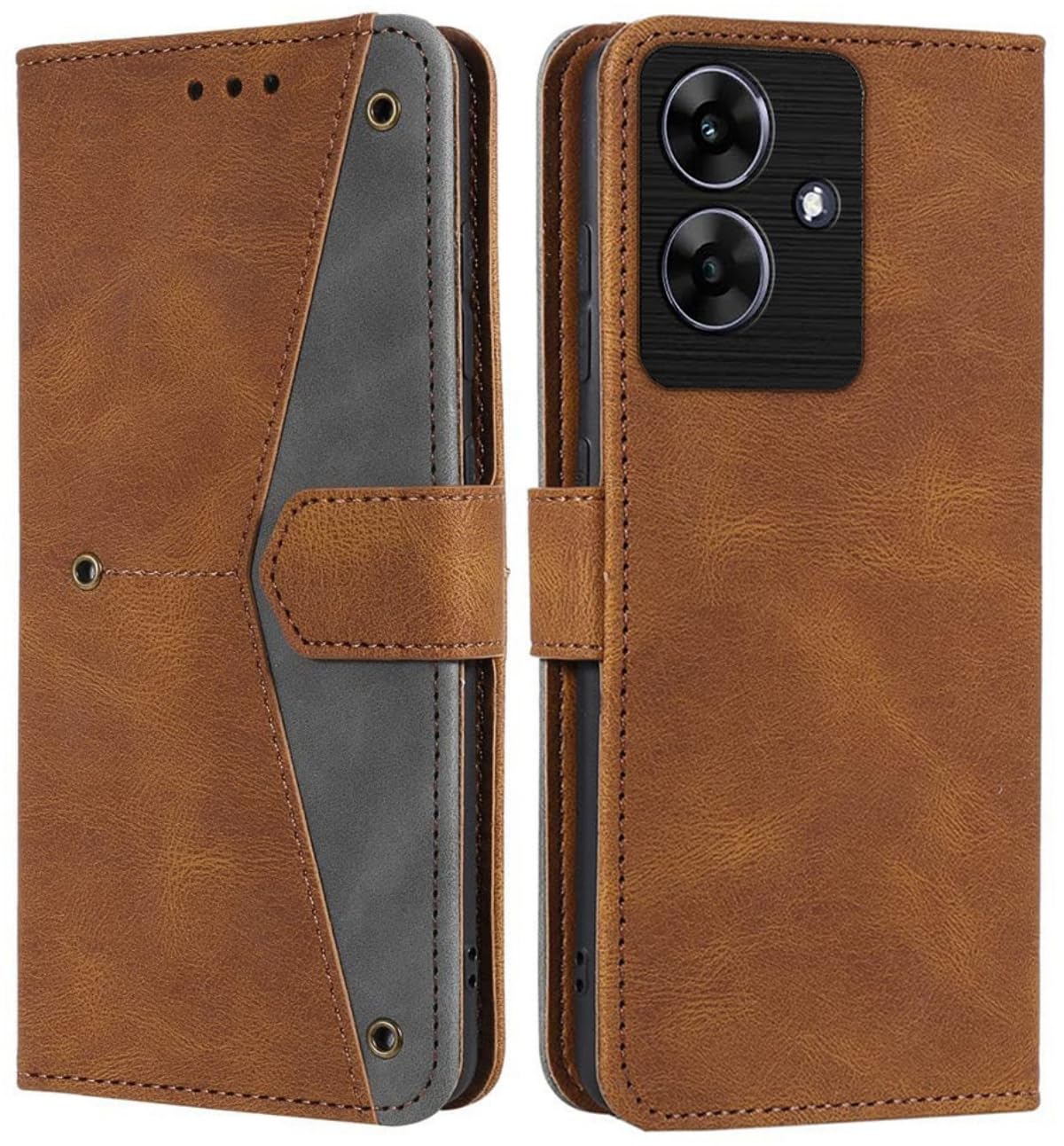 GoldKart Flip Back Cover Case for Realme Narzo N61 / Realme C61| Dual-Color Leather Finish Flip Cover | Inbuilt Stand & Pockets | Flip Cover for Realme Narzo N61 / Realme C61(Faux Leather, Brown) (B0DC5BMHGH) Amazon Price History, Amazon Price Tracker