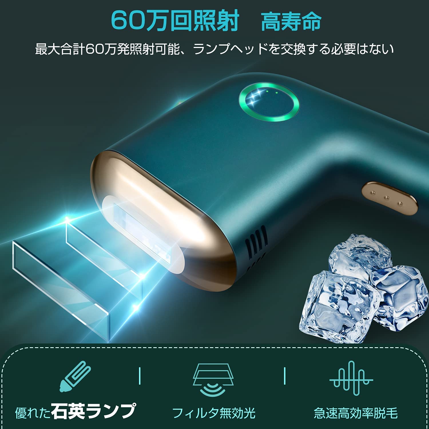 Amazon | 脱毛器 五段階調節 男女兼用 (グリーン) | wsiiroon. | 脱毛器