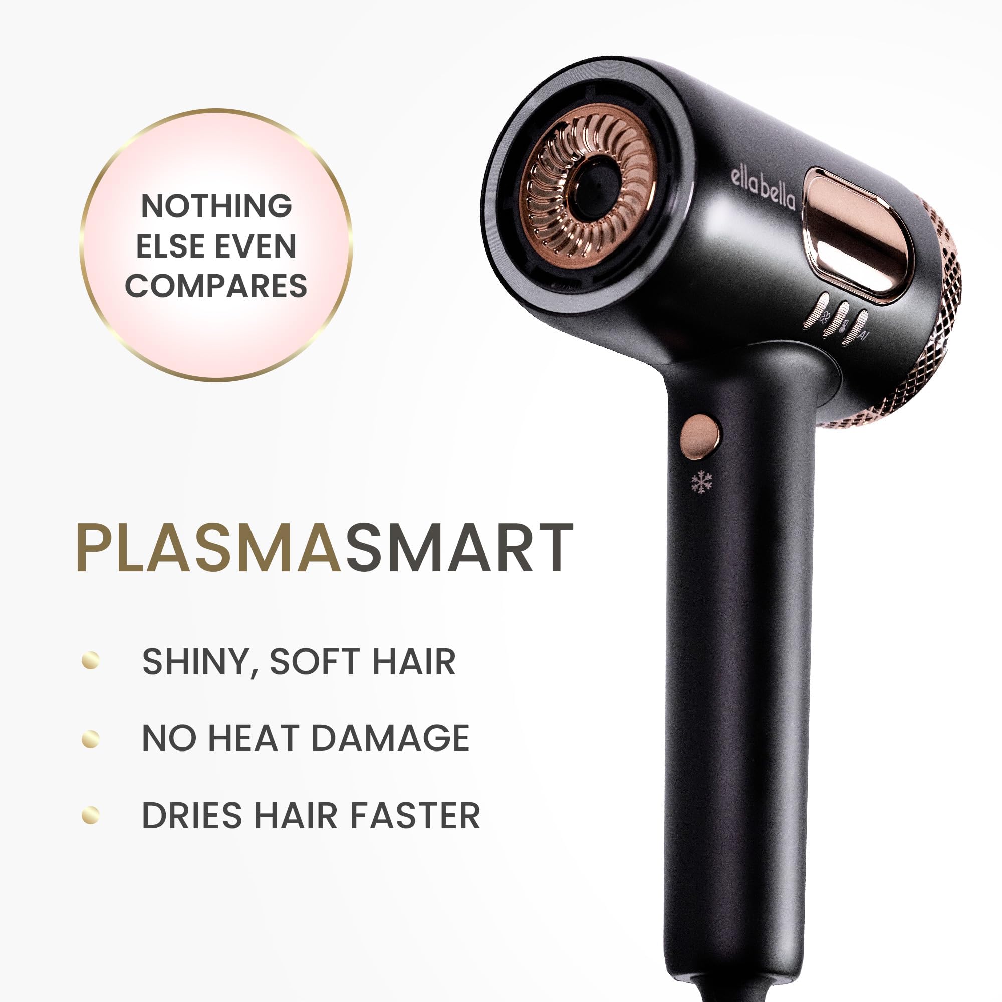 ELLA BELLA Professional Smart Plasma Hair Dryer with Diffuser