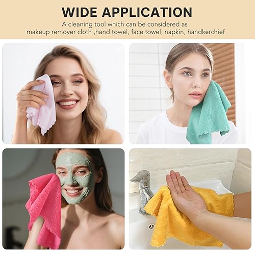 Vista 65 de SUNLAND Toallas faciales de microfibra reutilizables para quitar el maquillaje, paños faciales para baño, 11 x 11 pulgadas, paquete de 6