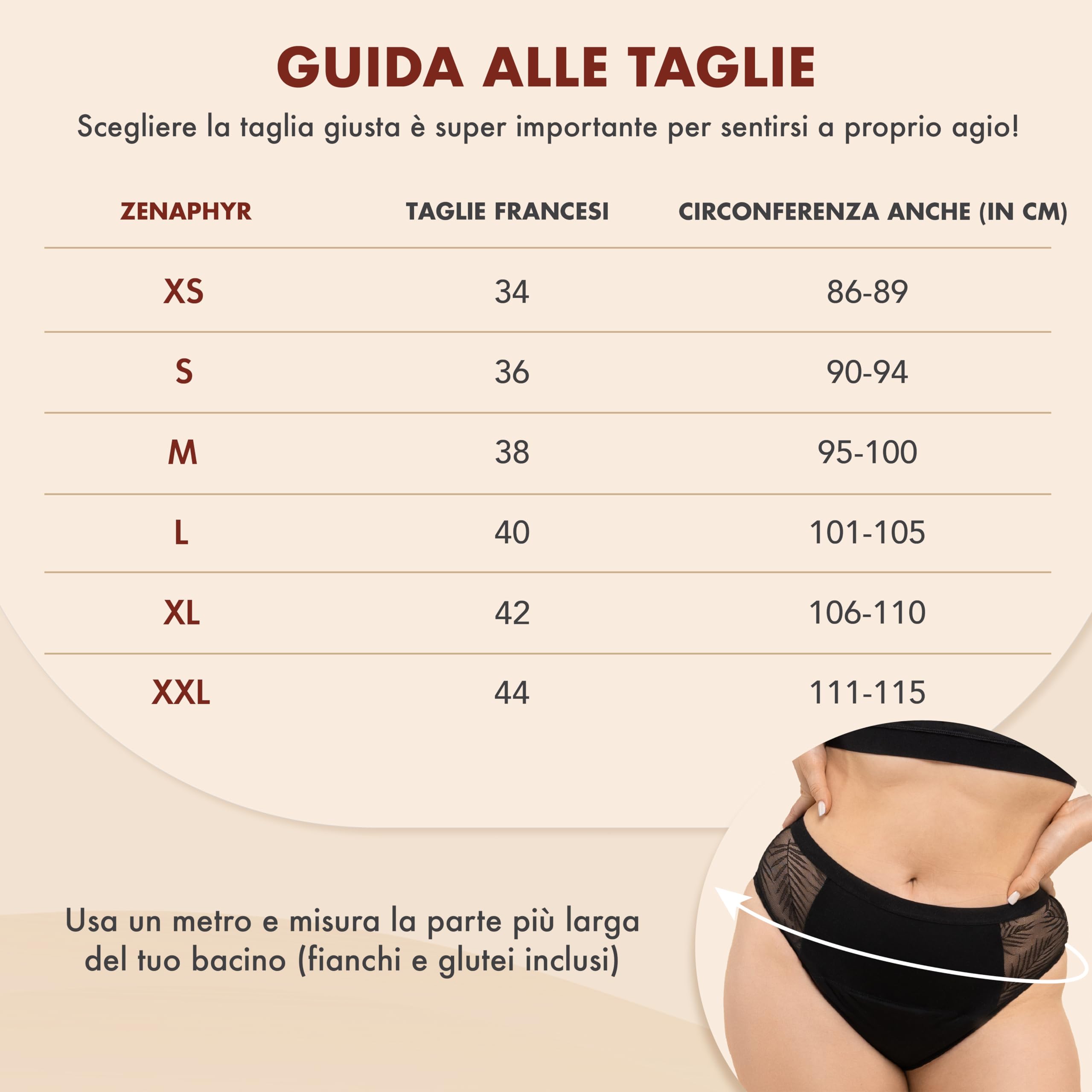 ZENAPHYR Mutande Assorbenti Donna Alta (Set da 3) - Mutande Donna Mestruale con Cotone Bio Ecologico - Slip Donna Lavabile Assorbenti Anti-Perdite per Ciclo Mestruale