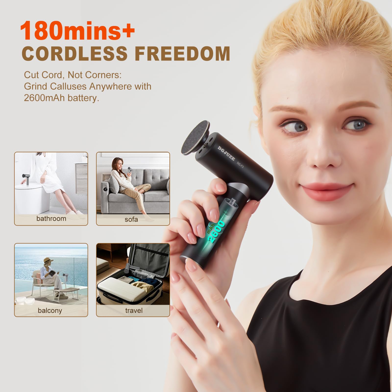Premium Electric Foot Callus Remover, Rechargeable 3-Speed Foot File
