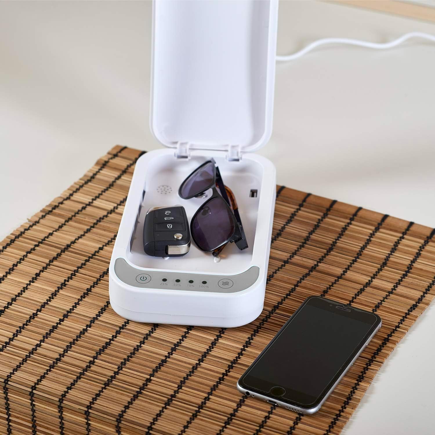 Avilia Box esterilizador y desinfectante a los rayos UV – Ideal para herramientas y accesorios elimina hasta el 99,9% de bacterias y virus – para teléfonos, accesorios, pinceles y herramientas – Fácil