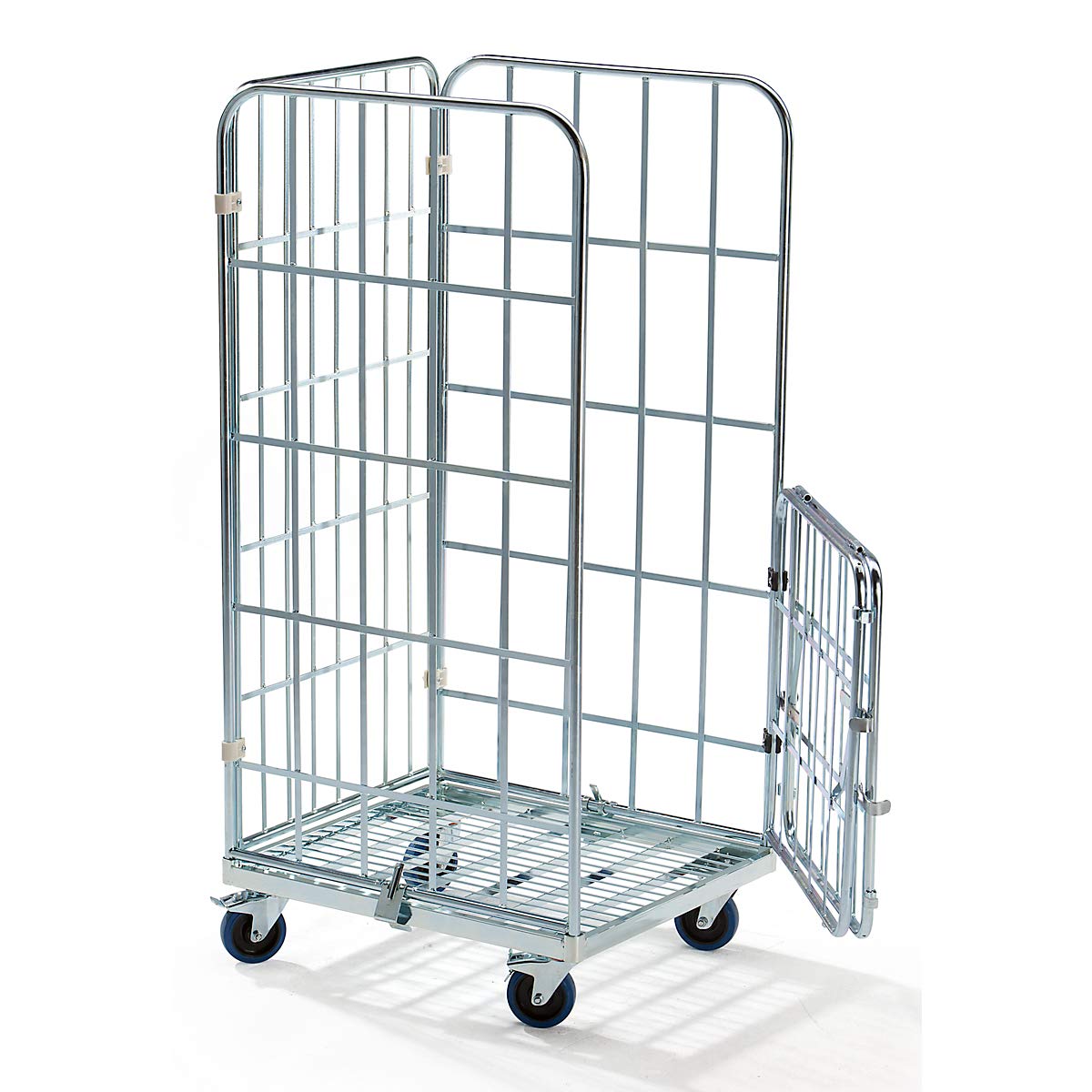 FRANKEL kaiserkraft | Roll-conteneur MODULAIRE | socle roulant en acier | grillagé sur 3 côtés