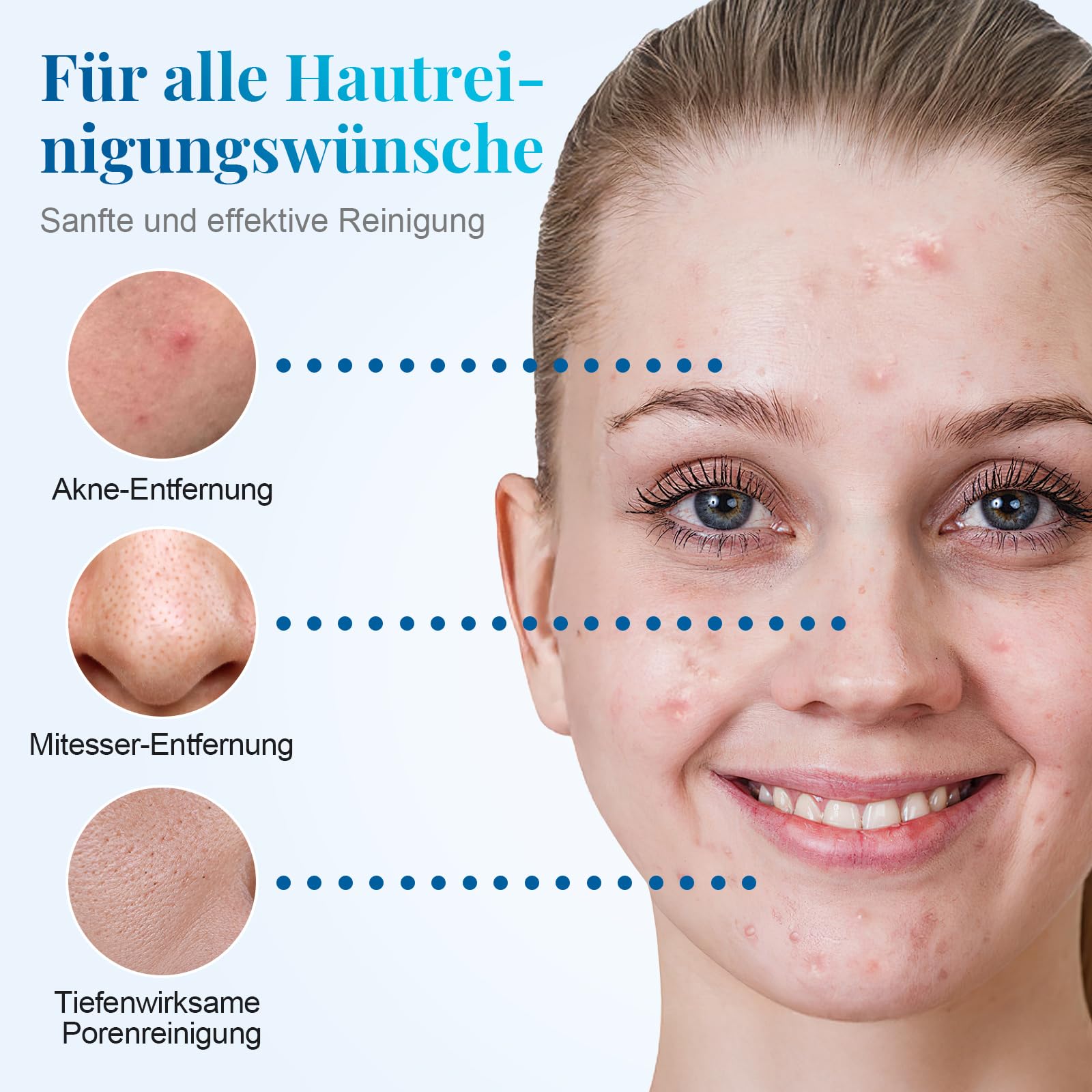 Elektrische Gesichtsreinigungsbürste, 2 in 1 Gesichtsbürste Mit 4 Bürstenköpfen, EMS Gesichtsmassagegerät mit Heizung Wasserdichte Gesichtsreinigung Tiefenreinigung für alle Hauttypen