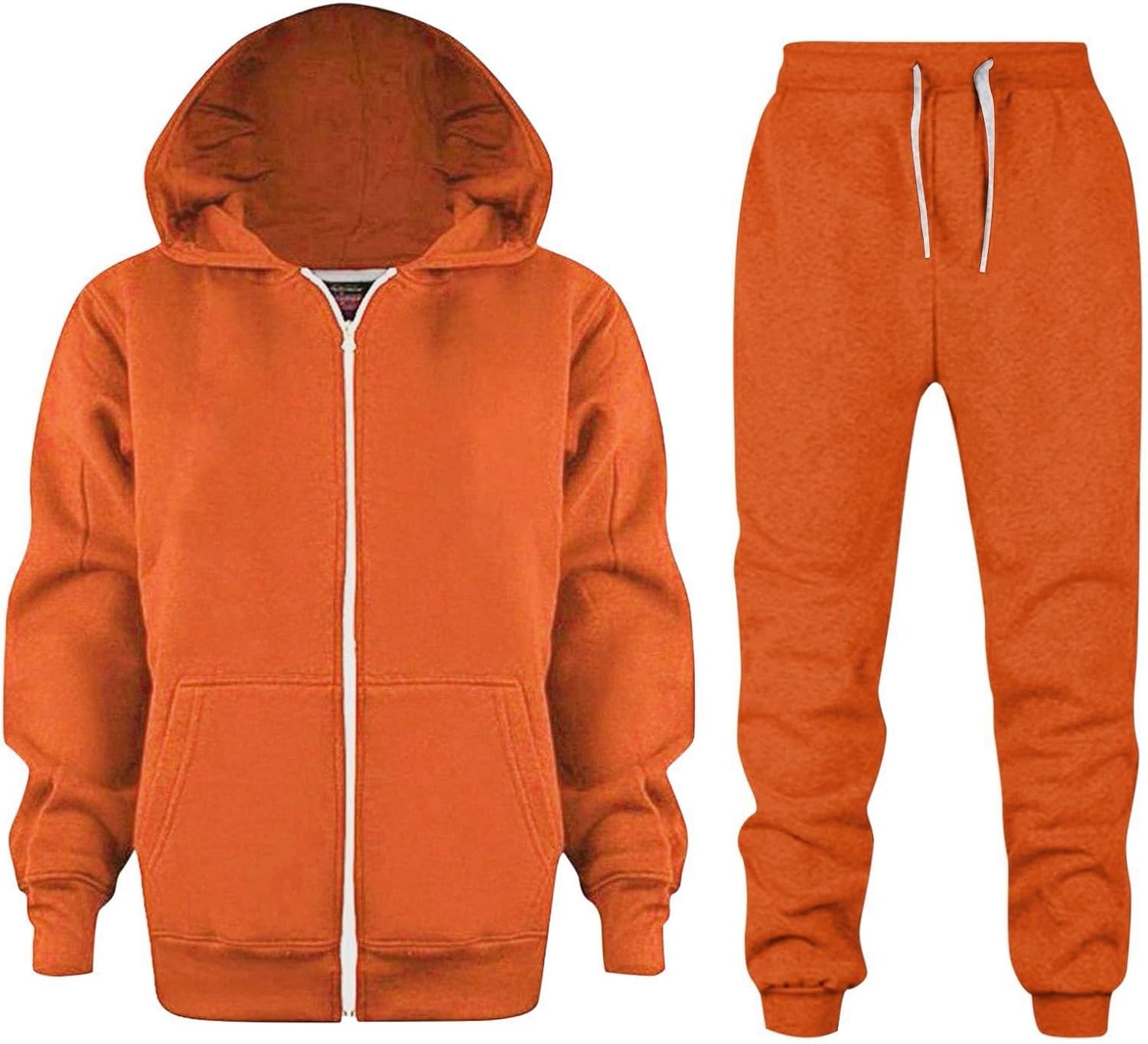 Boys Girls' Jogger Set - 2 Piece Fleece Zip Up Hooded Sweatshirt and Sweatpants Solid Activewear Kids Clothes Set (3-11Y)