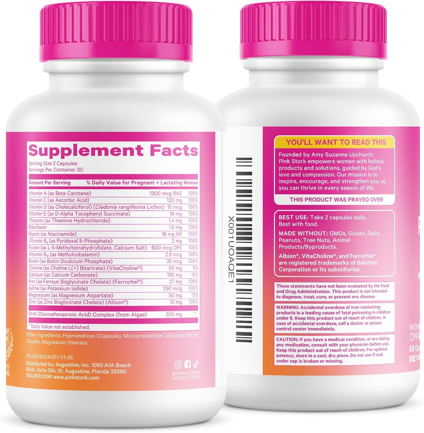 Pink Stork Total Prenatal Vitamin + DHA, Iron, Folate | Clean Label | 60 ct — Amazon image 10