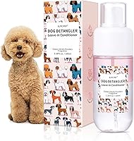 GJYCPET Dog Detangler Dematting Spray: Leave-in Conditioner with Coconut Oil, Jojoba & Squalane, Powdery Scent for Tangle-Free Grooming, 3.38oz