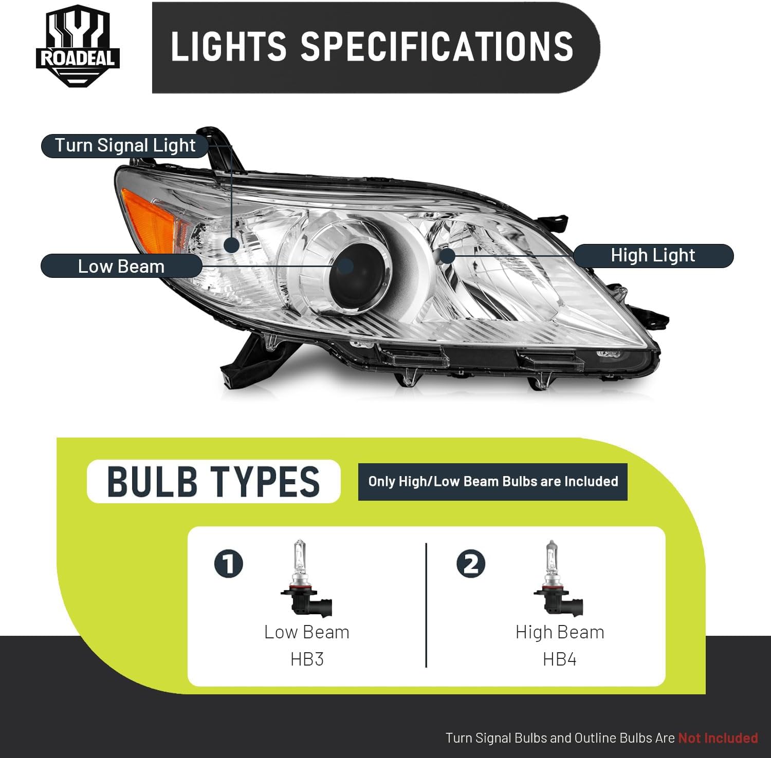 Headlights W/Bulbs for 2011-2020 Toyota Sienna Halogen Headlamp Replacement Driver & Passenger Side