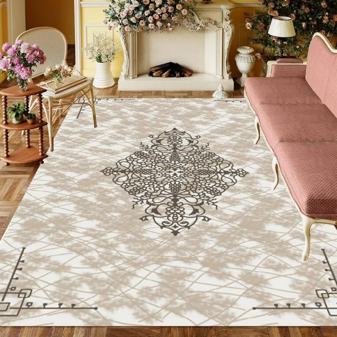 Tapis enfant garçon 140x200 grand tapis de salon au motif de lignes modernes