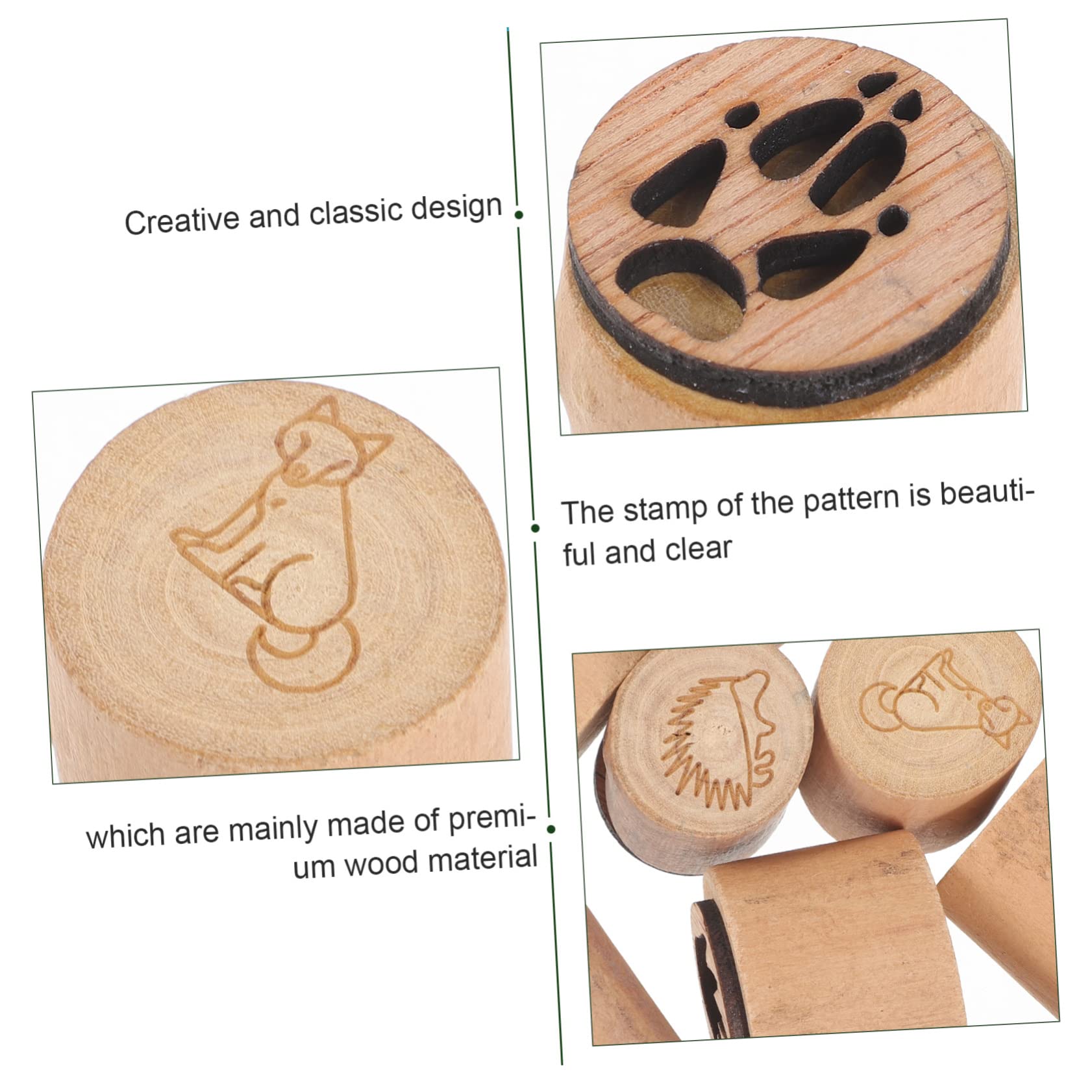 Hohopeti Timbri Ragazzo Ragazza in Legno Impronte Animali per Attività Craft e Fai-da-te, Set Creativo di Timbri Artigianali per Ragazzo Ragazza Disegni Chiari e Dettagli Delicati