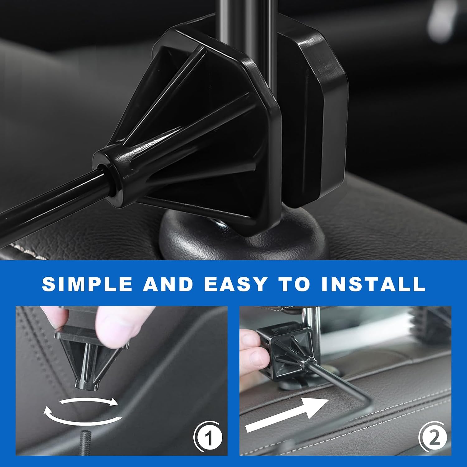 Car Cowboy Hat Holder, Metal Auto Clothes Holder Seat Back Hat Rack for Keeping Cap Shape, Universal Hard Cap Storage Organizer Coat Hanger for Cars Trucks SUVs Seats (for Cowboy Hat) image 4