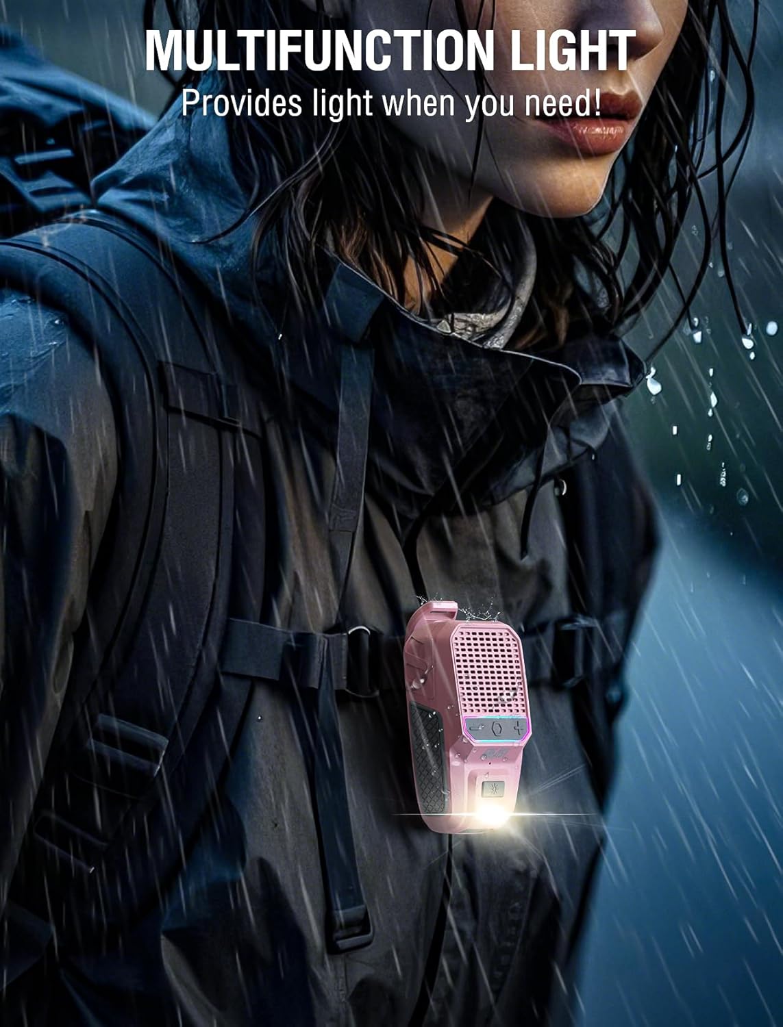 GBEAST Wearable Bluetooth Speaker, Clip-On Mini Portable Speakers All Day Playtime Waterproof Built-in Mic for Hands-Free Music/Calls Bluetooth Speaker with RGB/Flashlight for Jobsite/Outdoor/Golf - Image 6