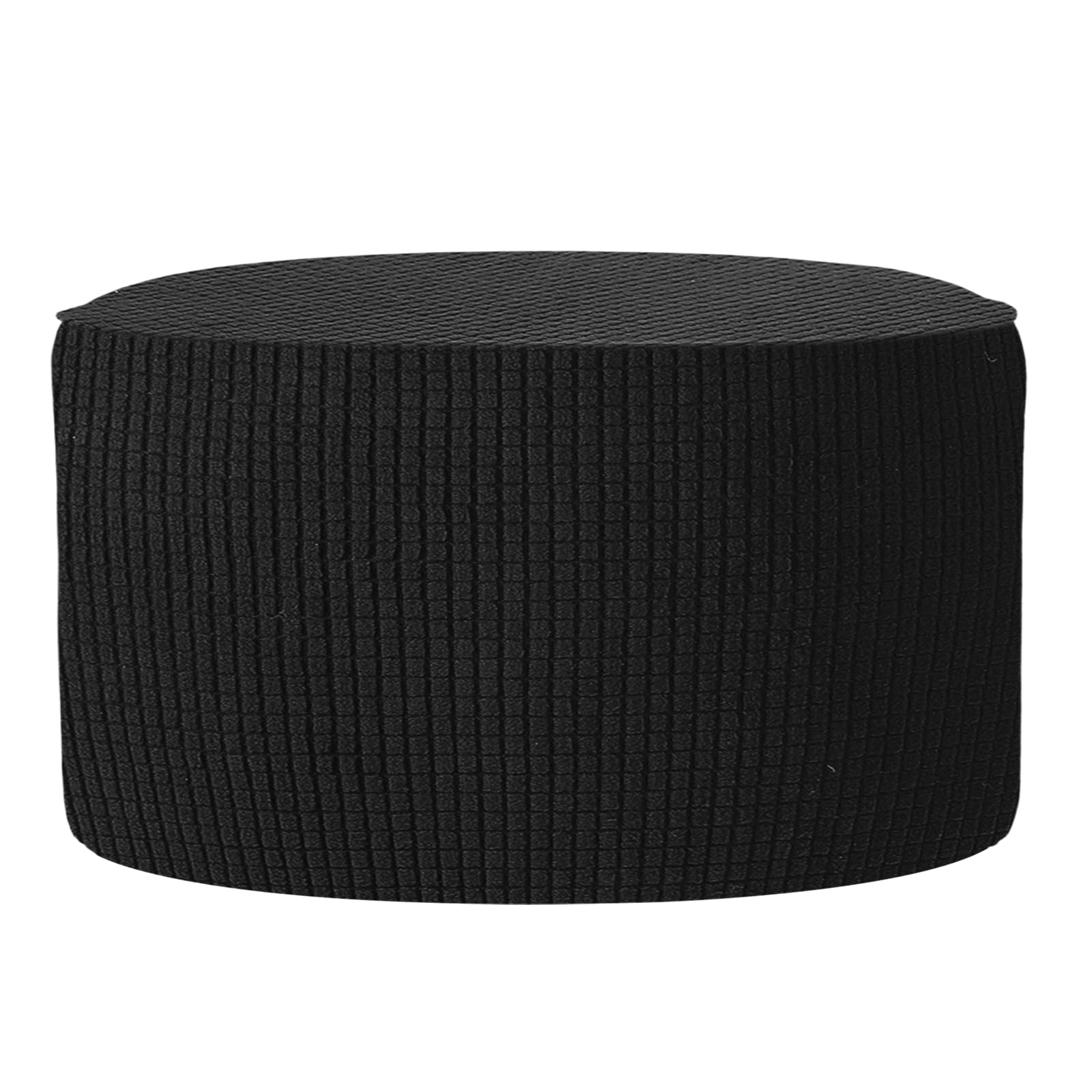 sourcing map Ottomen Cover Round, Jacquard Ottomen Slipcover with Elastic Bottom Fit 60cm-73cm / 23.6"-28.7" Diameter, Stretchable Footrest Stool Covers for Furniture Protector, Black