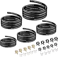 Tanbupu 3.3ft Fuel Line Hose Kit - 5 Sizes 1/8" 3/16" 0.22" 1/4" 5/16" ID + 50 Clamps for ATV Lawn Mower Golf Cart Small Engines