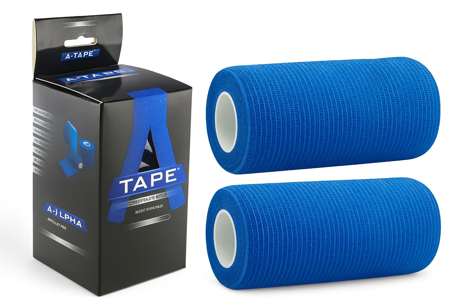 A-Tape Breathable Self Adhesive Cohesive Bandage for Humans & Pets (Dogs, Cats, Birds) –Sports, Wrap, Athletic, Non Woven First Aid Medical, Wrist, Swelling (10 cm X 4.5 mtr) (Pack Of 2, Blue)