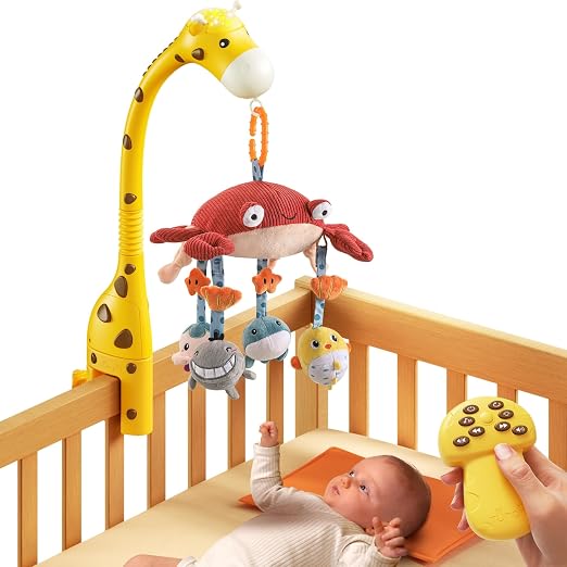 TUMAMA KIDS Mobile Musical pour Lit Bébé avec Hochets Suspendus et Veilleuse