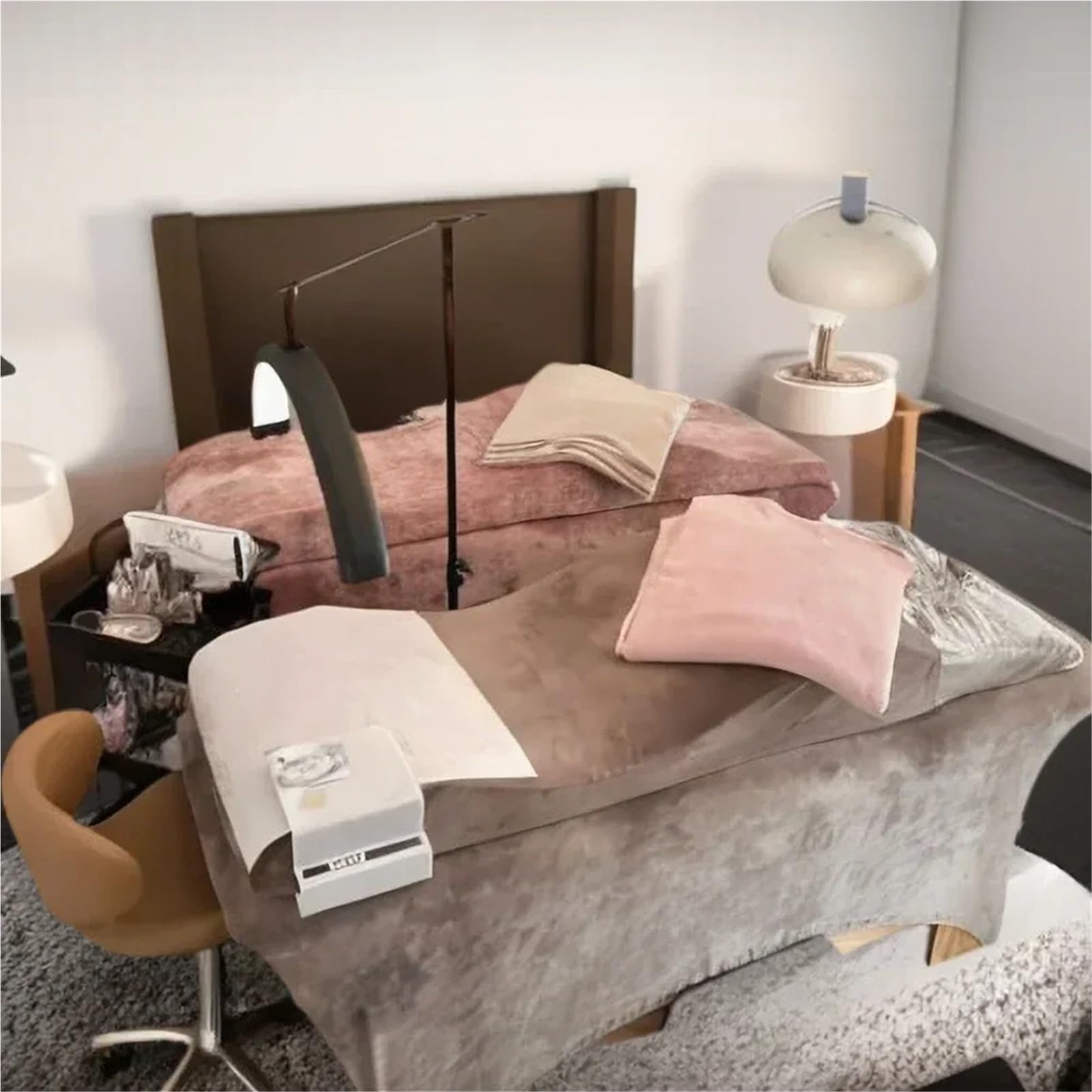 Matelas Table De Massage Surmatelas incurvé for Salon de beauté Lash Bed, Matelas en Mousse à mémoire de Forme Lash Bed Coussin Massage(Green)