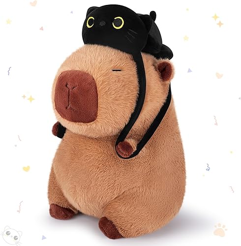 Miniatura 74 de Achwishap Capybara - Peluche de Capybara, peluche de Capybara, peluche Kawaii con sombrero de cumpleaños, regalo para cumpleaños de niños y adultos