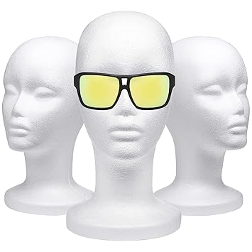 Foraineam 2 Pack 12 Inch Styrofoam Head Female Foam Wig Head Mannequin Manikin Cosmetics Model Head Wigs Display Glasses Hats Hairpieces Stand