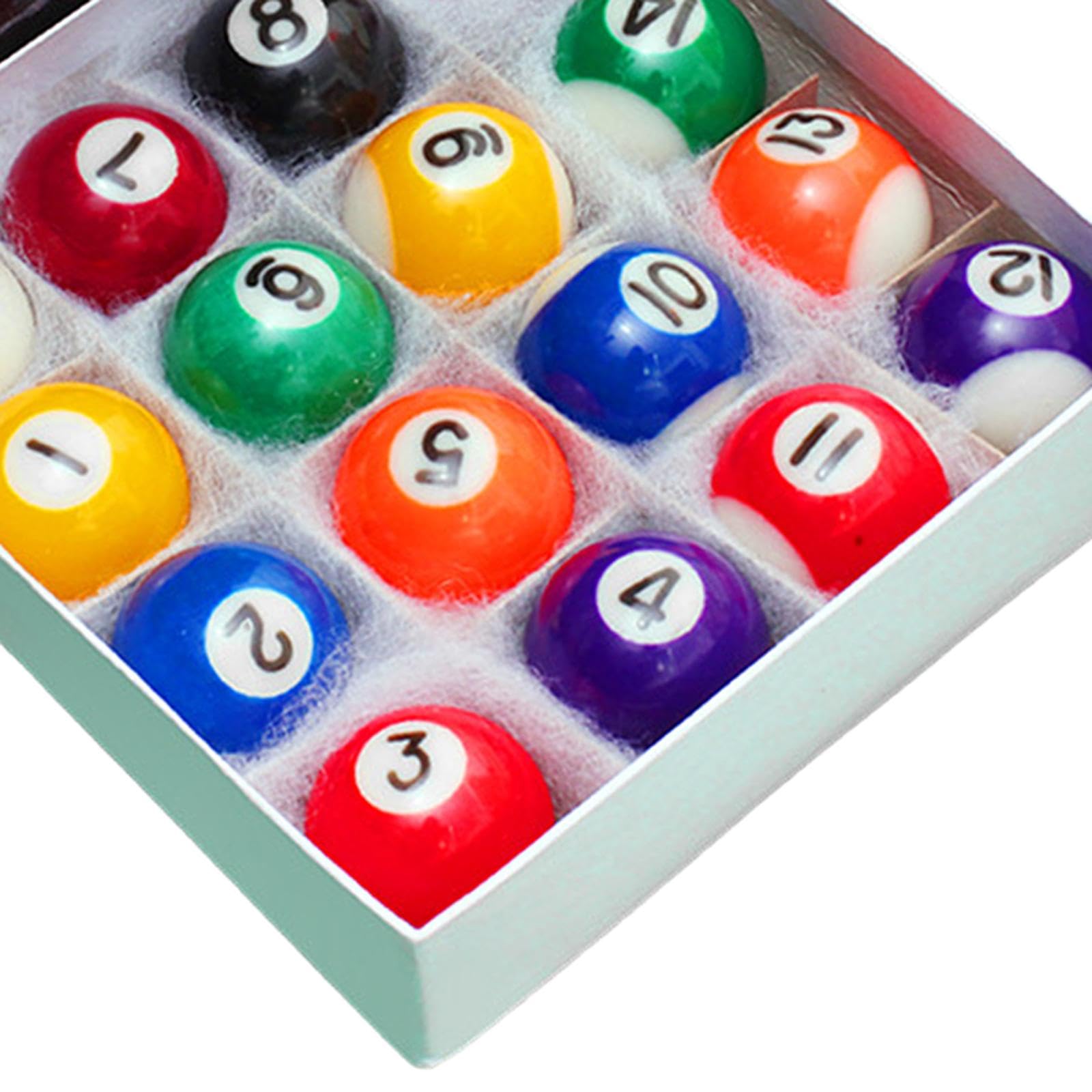 Set di 16 Mini Palle da Biliardo in Resina, Accessori per Tavolo da Biliardo