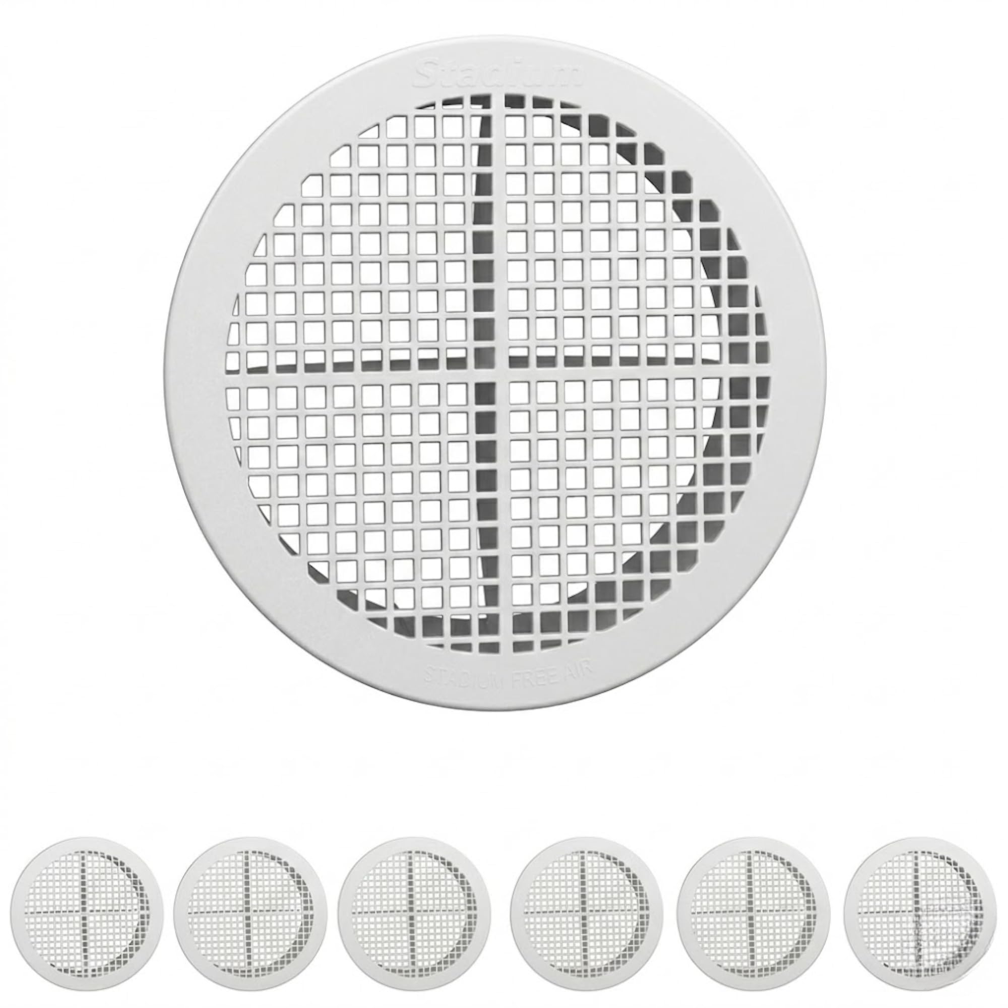 3 Inch Round Soffit Vent (7 Pack | White) - Plastic Push Fit Air Vents with Fixed Louvre - Roof, Loft & Eaves Ventilation