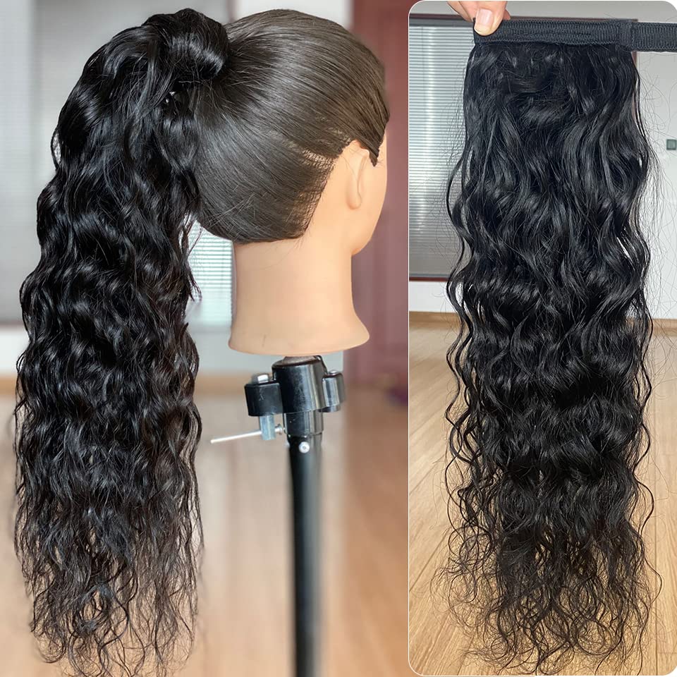 Miniatura 2 de Magic Paste - Extensión de cabello humano con ondas de agua afro para mujer, color negro natural, cabello humano virgen brasileño, extensiones de