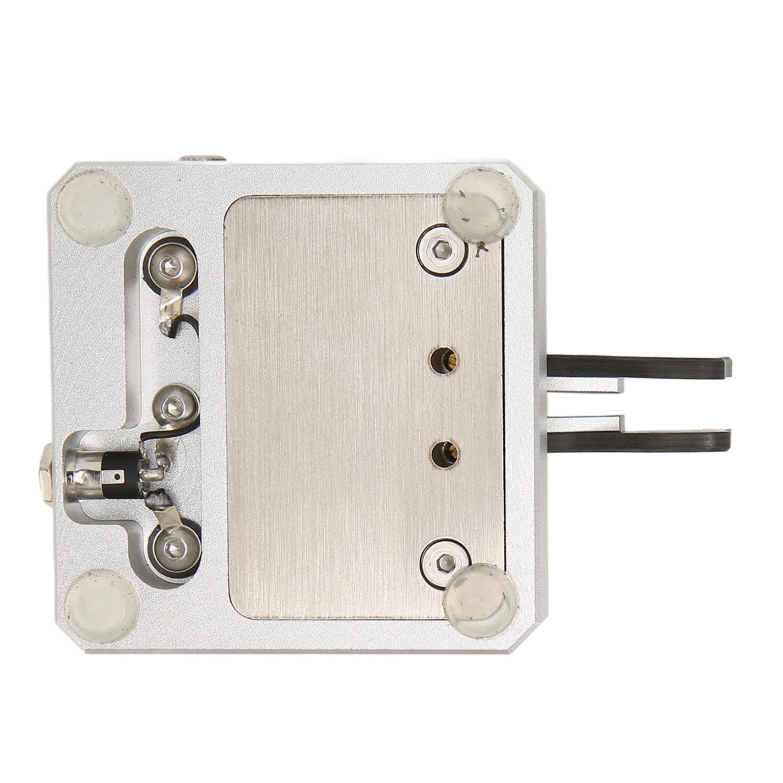 Lazmin112 Chiave con codice Morse a doppia paletta Custodia in acciaio inossidabile portatile per radio HAM Camping SOTA LOTA (Argento)