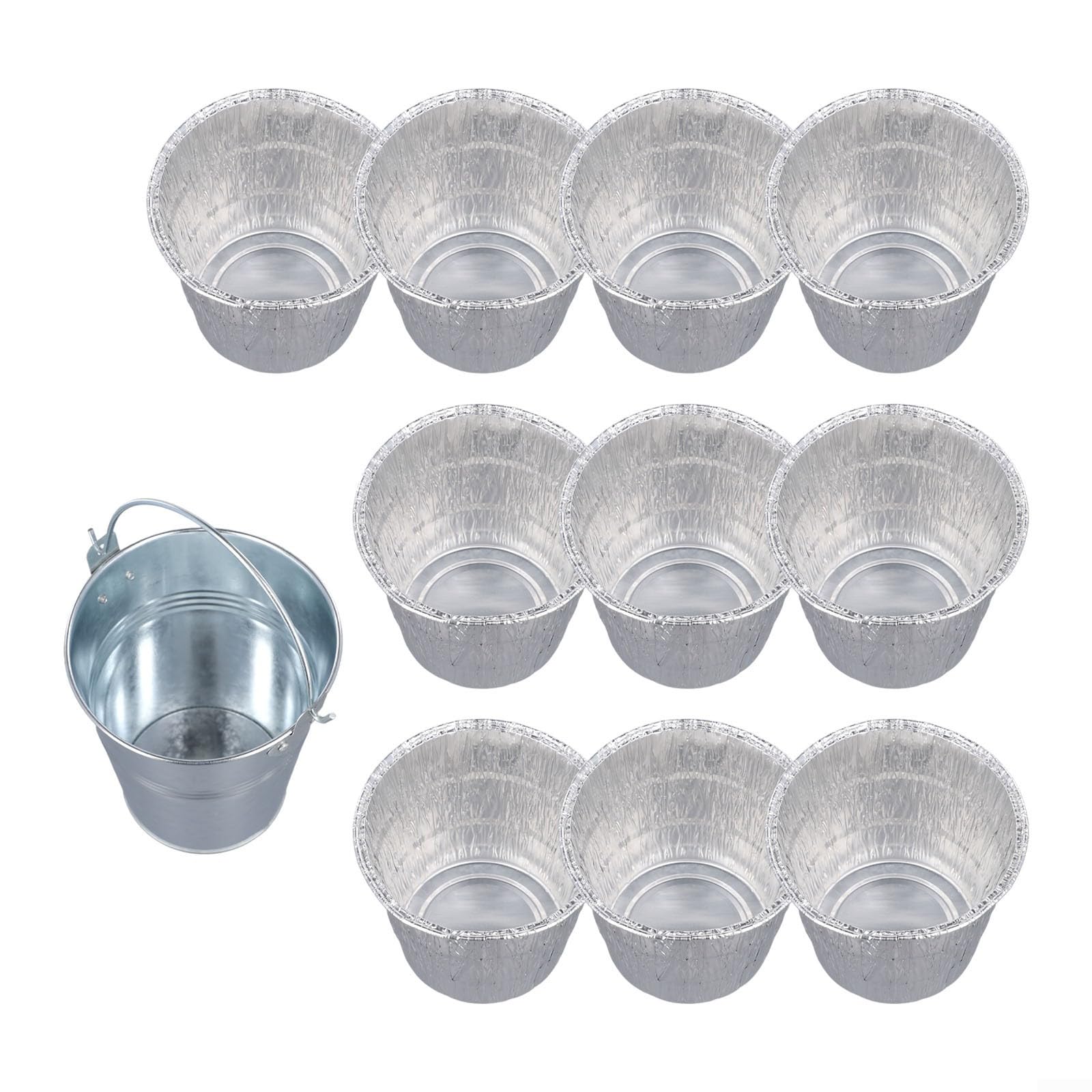 HomeVortex Disposable Grease Bucket Liner Kit for Traeger for ironwood 650 885 - BBQ Drip Tray Foil Containers Outdoor Grilling Accessories Galvanized Steel