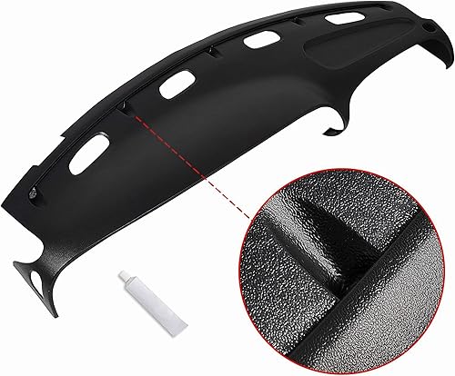 Vista 45 de ECOTRIC Cubierta de bisel de tablero de tablero compatible con Dodge Ram 1998-2002 1500 2500 3500 Kit de panel de instrumentos con rejillas