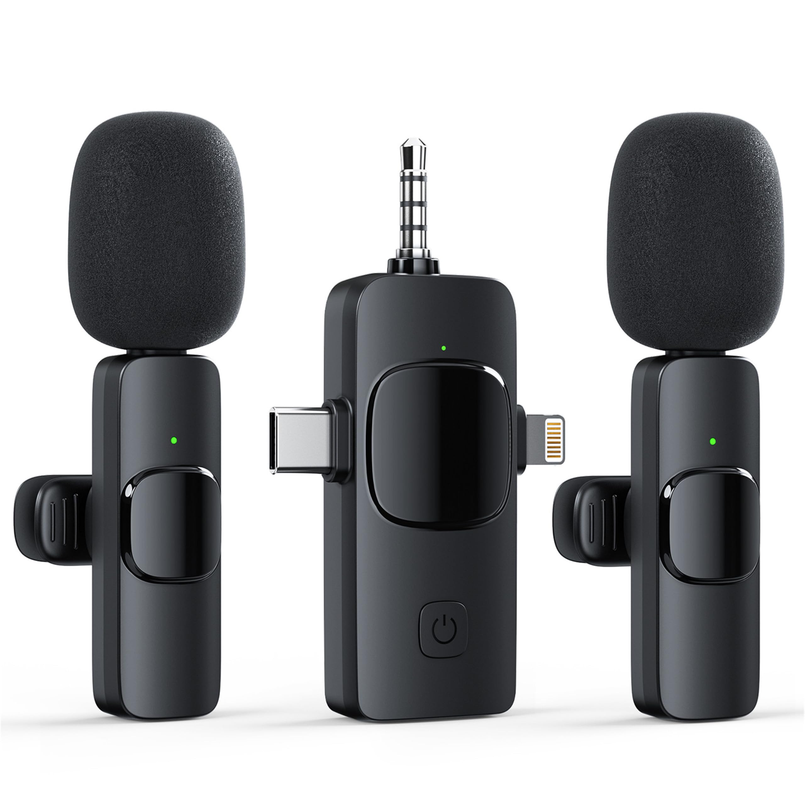 Wireless Tie Mic for iPhone/Android/Camera, USB C, 3 in 1 Lavalier Wireless Microphone for Video Recording, Vlog, TikTok, Youtube, Interviews