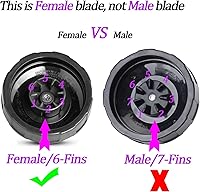 Vista 4 de Cuchilla de repuesto para licuadora hembra de 6 aletas y vasos de 18 onzas compatibles con licuadoras Ninja Auto iQ.