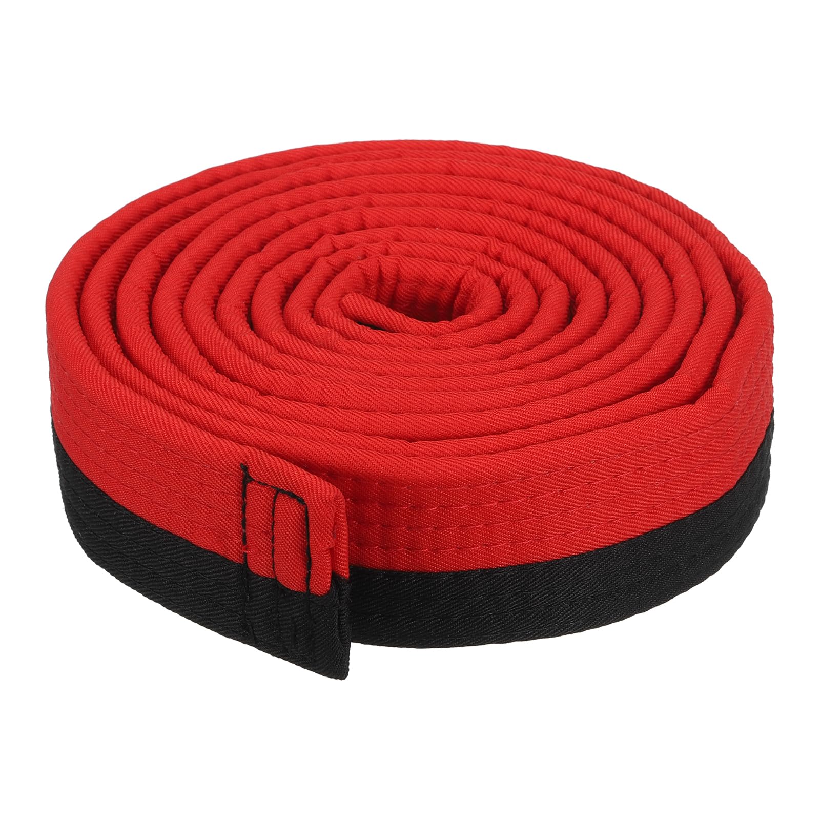 PATIKIL Cinturón de Taekwondo 1.6x7.2 Pies 2.2 Metros Poliéster Artes Marciales Rojo-Negro