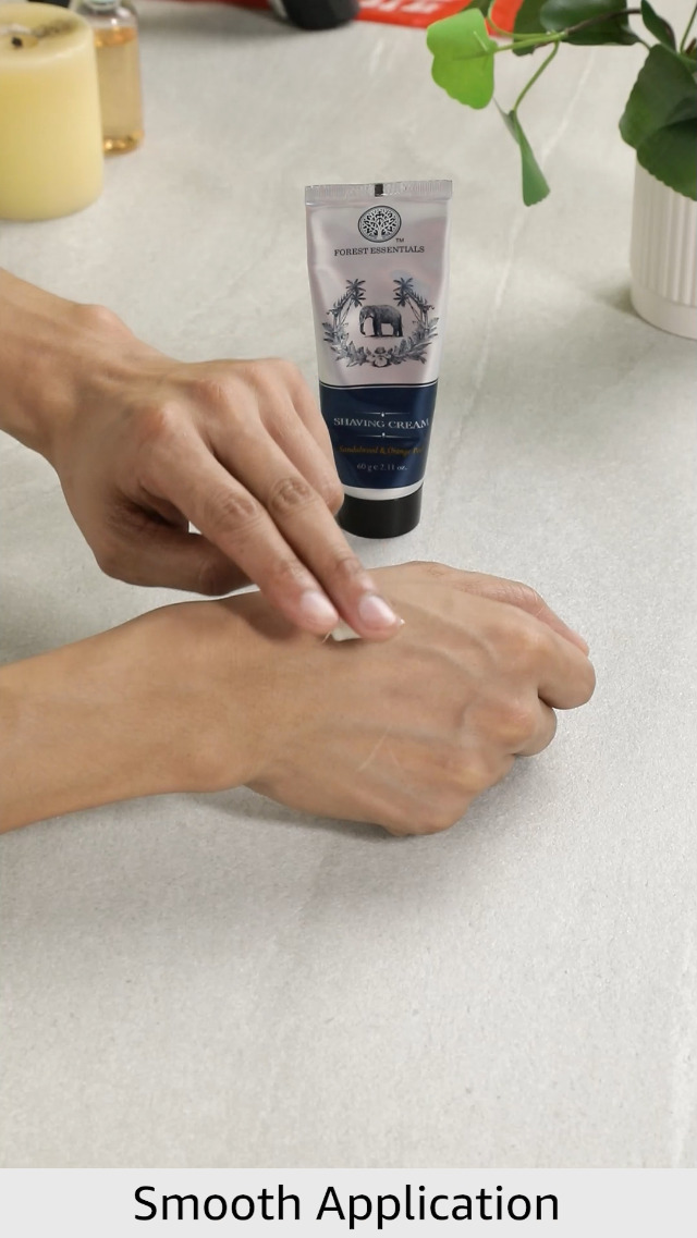 Image of Forest Essentials Shaving Cream Sandalwood & Orange Peel | Ayurvedic Natural Shaving Cream for Smooth Razor Glide (Pack of 2)