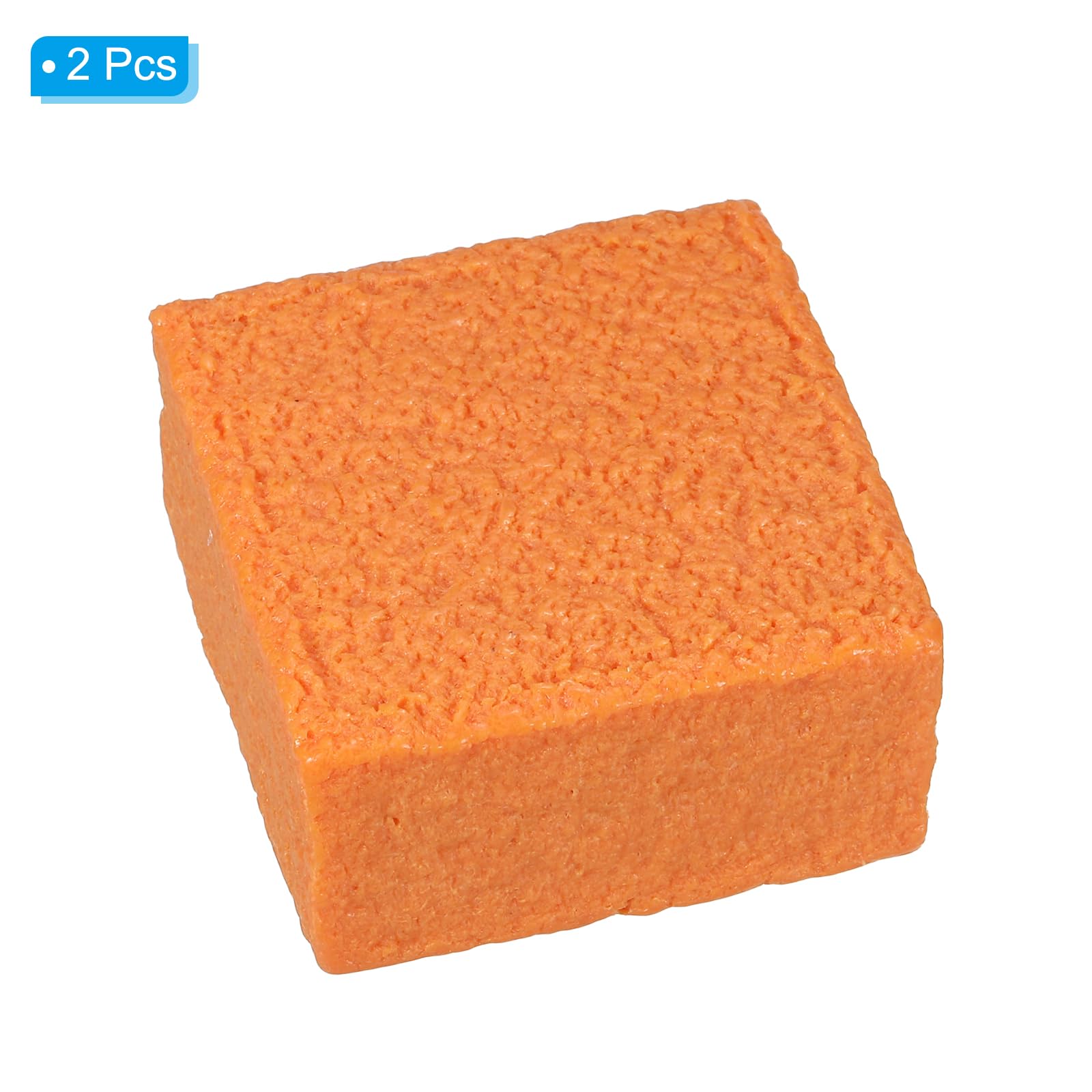 PATIKIL 5x5x2.5cm Pickleball Paddle Eraser,2 Pcs Square Rubber Pickleball Racket Dust Remover Bar Cleaner,Orange - Image 3