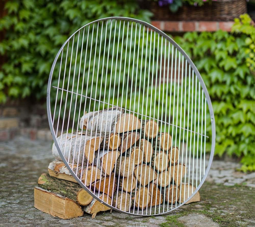 Barbecue suspendu 180 cm – Grille en acier inoxydable 50 cm + manivelle – Barbecue à trois pieds – Barbecue au charbon de bois