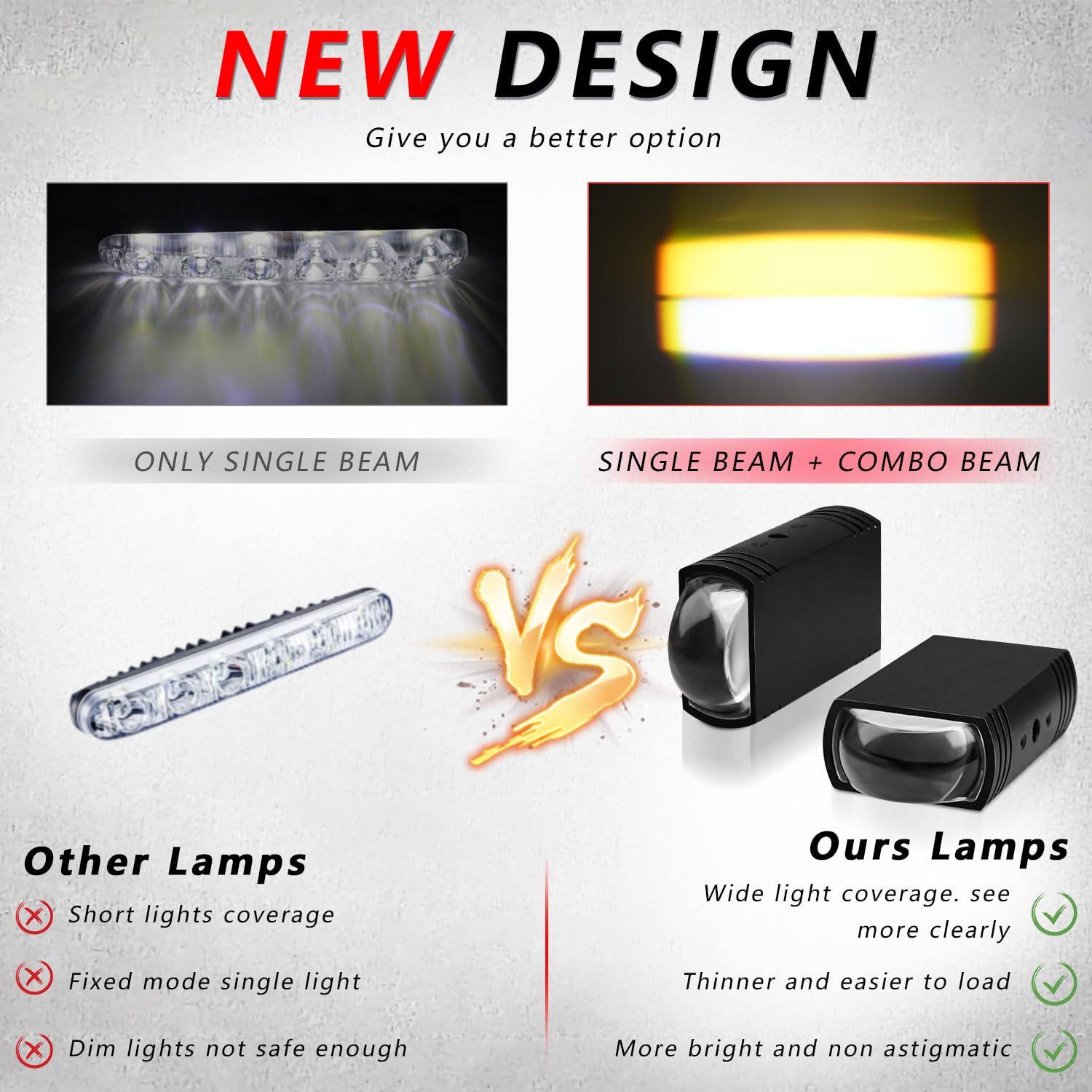 Motorcycle Driving Lights Double Color Lights White/Amber 3 Modes Hi/Lo Beam Sport Front Grille LED Lights with Lens Waterproof for SUV ATV Bike UTV Truck Boat,Pack of 2