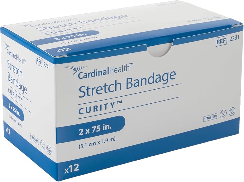 Curity™ Stretch Gauze Bandage, Sterile, 2 x 75IN Relaxed, 1 Ply, Roll, 2231-, Box of 12 Rolls