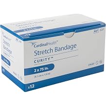 Curity Stretch Conforming Gauze Bandage, 2 in x 75 in, Sterile 1-Ply Cotton/Polyester Blend, Stretch Bandage for Securing Dressings, Latex-Free, Box of 12
