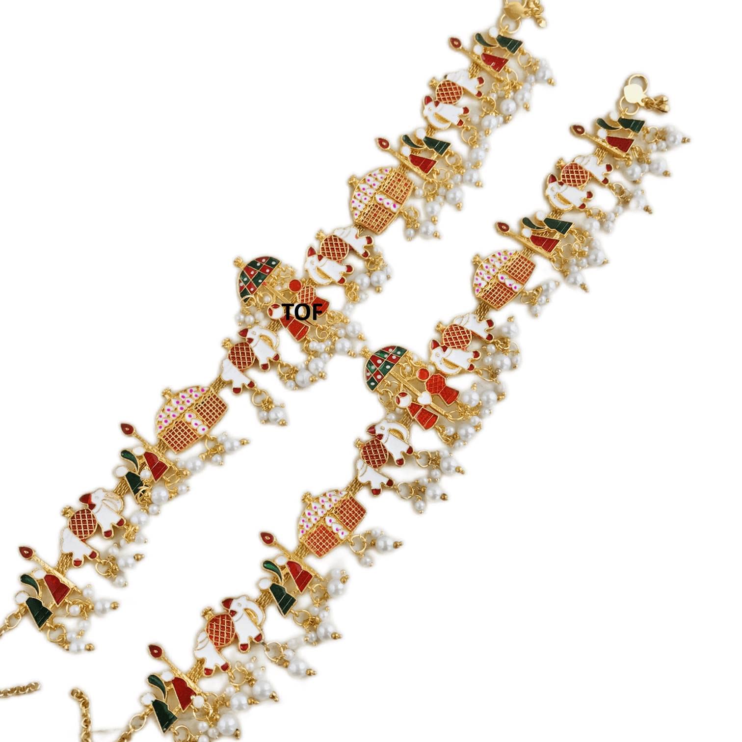 See full amazon price history chart for THE OPAL FACTORY Traditional Rajwadi Gold Plated Doli Payal For Women, Marwari/Rajasthani Dulhan Handcrafted, Barat Payal, With Artificial pearl Anklets- Multi Color THE OPAL FACTORY Traditional Rajwadi Gold Plated Doli Payal For Women, Marwari/Rajasthani Dulhan Handcrafted, Barat Payal, With Artificial pearl Anklets- Multi Color (B0BR8319WY) Amazon Price History, Amazon Price Tracker