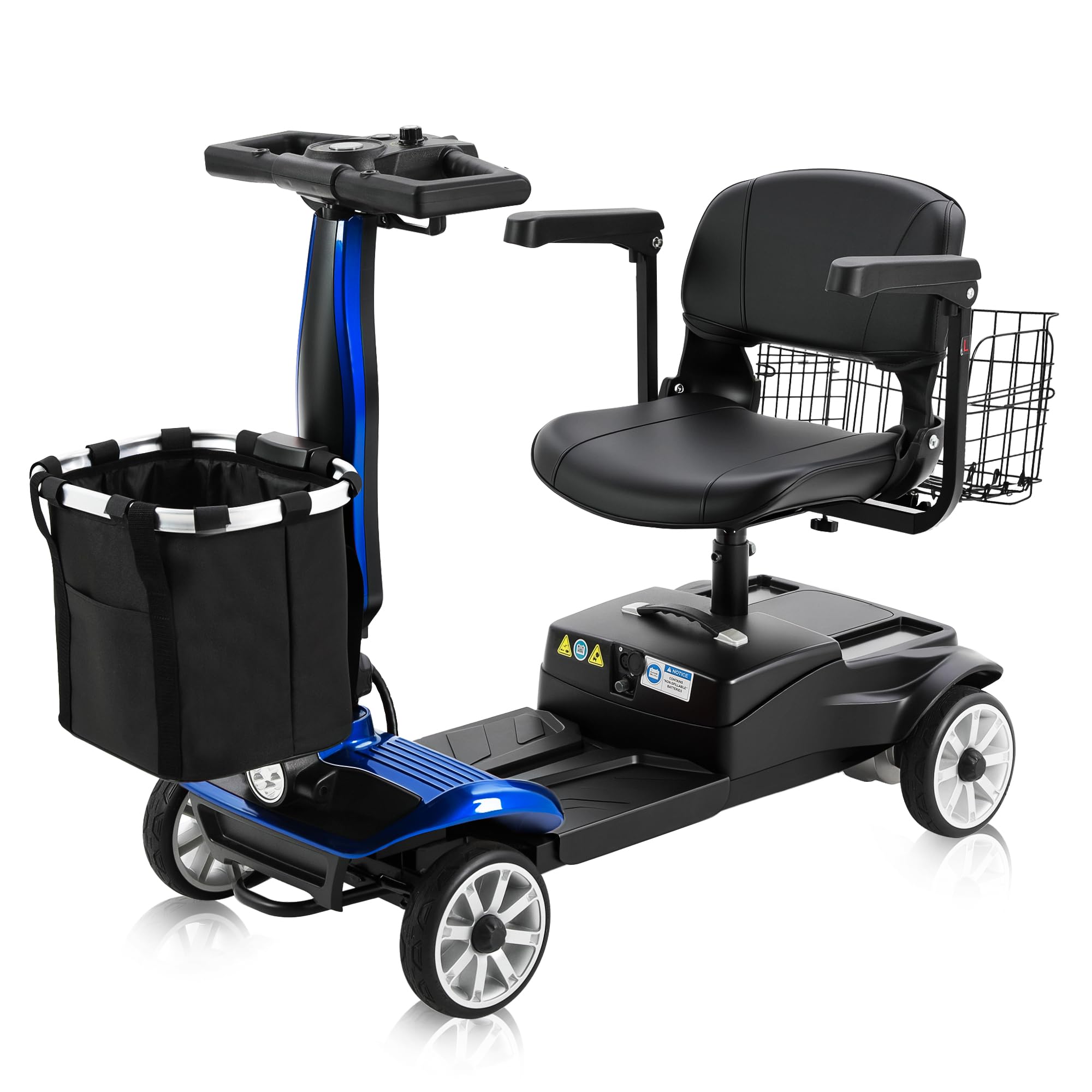 M1Pro 15 Miles 4-Wheel Mobility Scooter for Seniors/Adults, Foldable Mobility Scooters,350W Electric Wheelchair,330 lbs Capacity, Removeable Battery