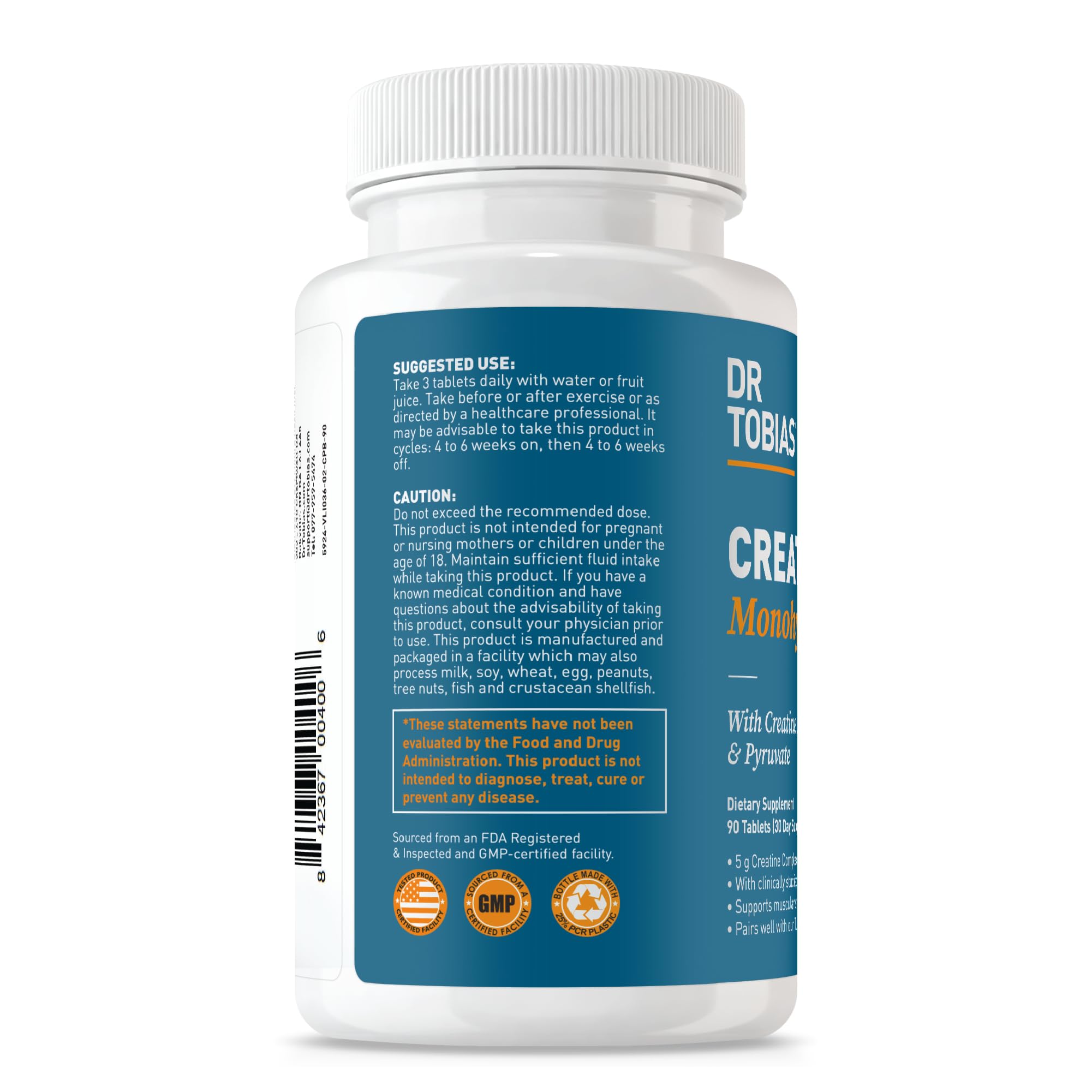 Dr. Tobias Creatine Monohydrate Complex 5 g 90 Tablets | Creatine Pills — Amazon image 9