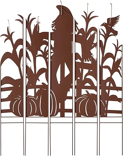 Miniatura 8 de glitzhome - Letrero de espantapájaros rústico, decoración de patio, pórtico y pared, otoño, cosecha y Día de Acción de gracias, con estacas, con